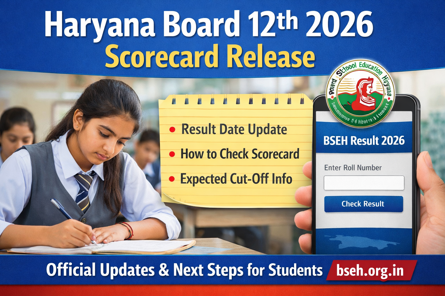 Haryana Board 12th 2026 Scorecard Release Date & How to Check
