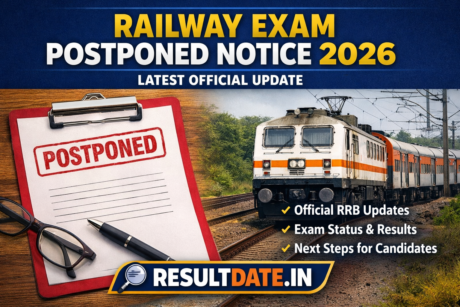 Railway Exam Postponed Notice 2026 Latest Official Update