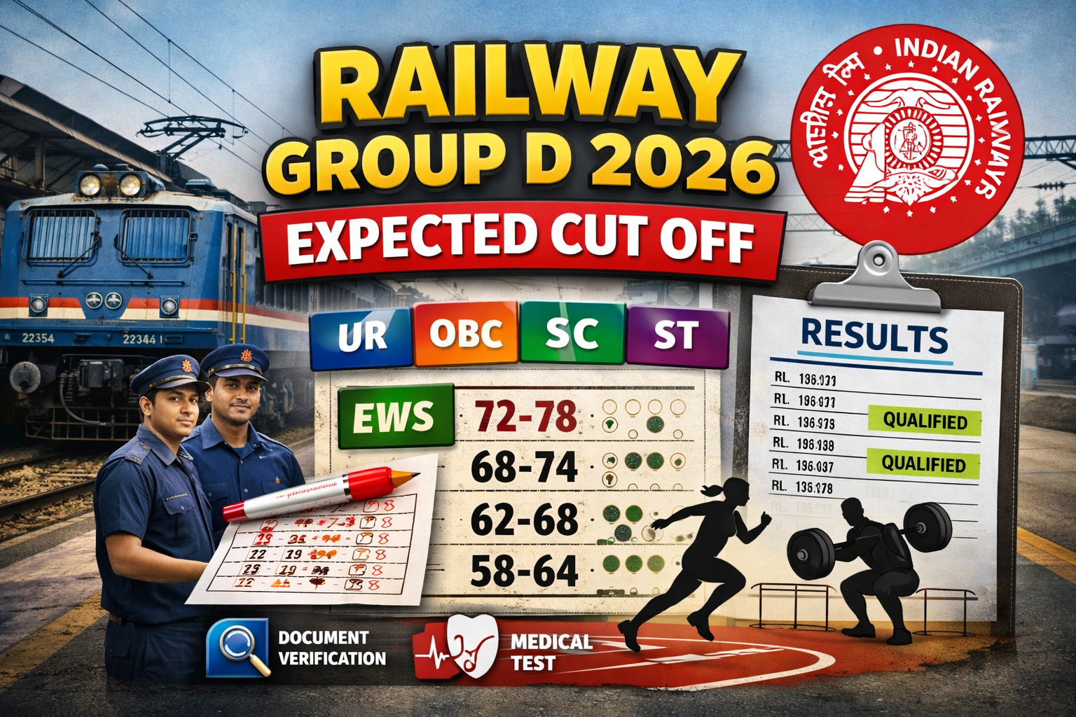 Railway Group D 2026 Result: Expected Cut Off Marks & Selection Process