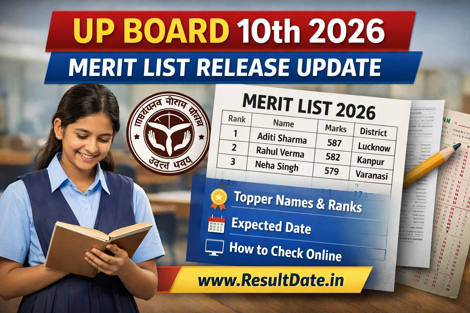 UP Board 10th 2026 Merit List Release Update