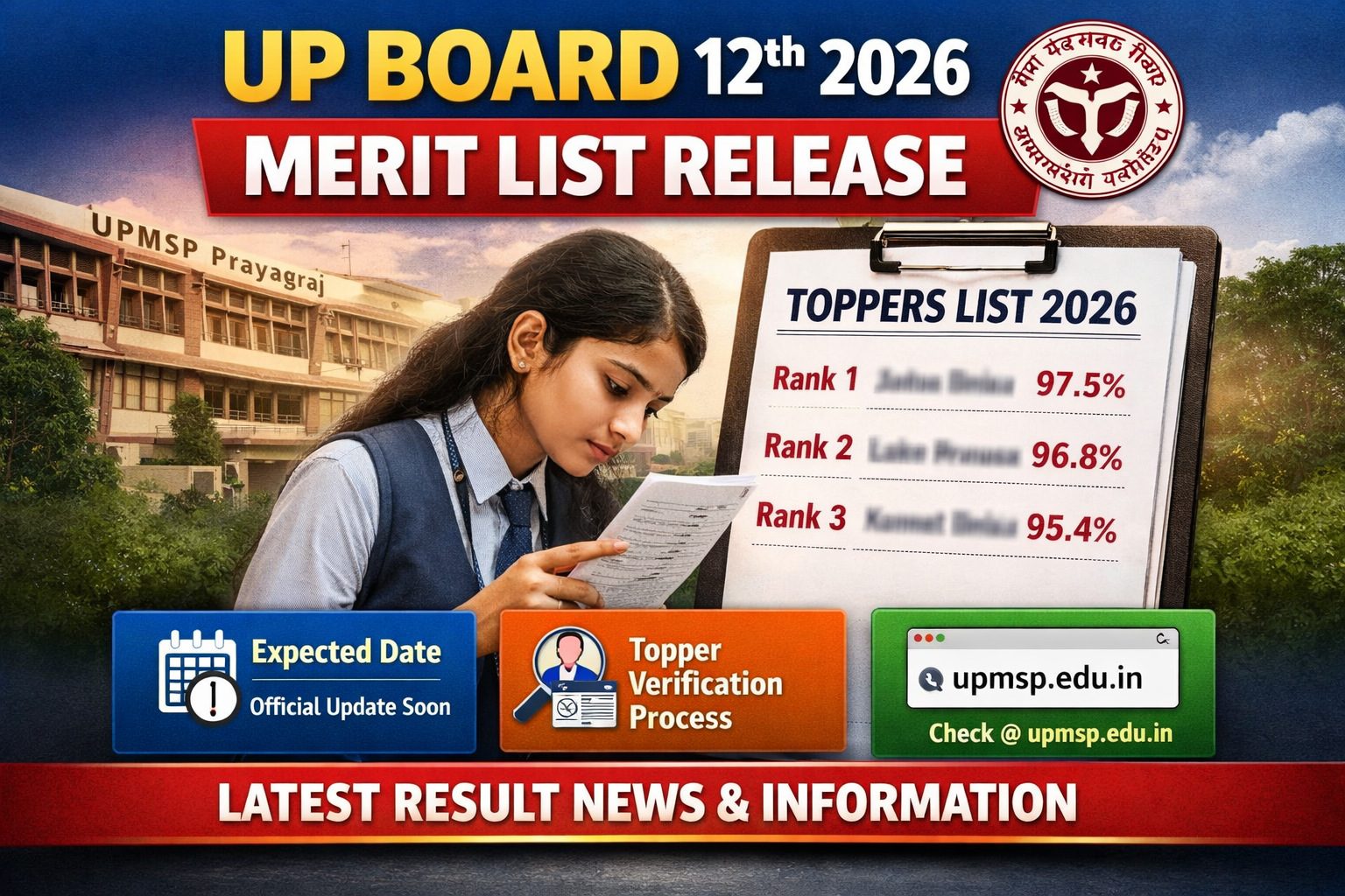 UP Board 12th 2026 Merit List Release Date & Updates