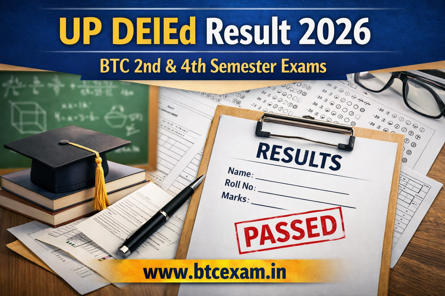 UP DElEd Result 2026 Date (Out Soon) – BTC 2nd & 4th Semester Result at btcexam.in