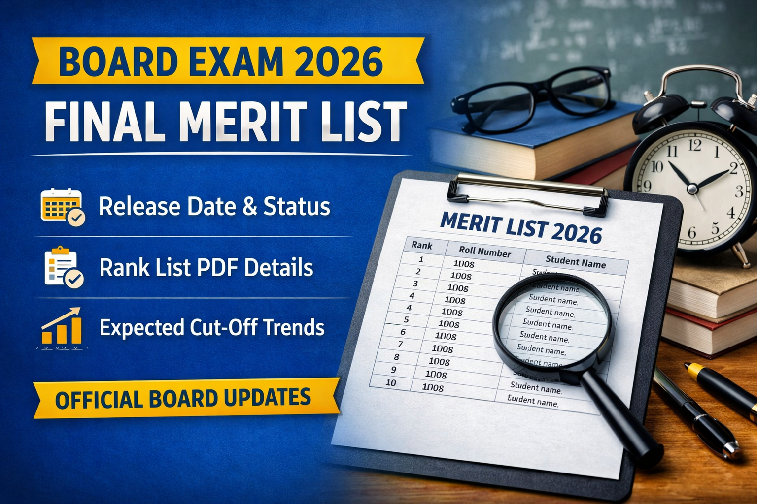 Board Exam 2026 Final Merit List: Release Date, Rank List PDF & Official Update